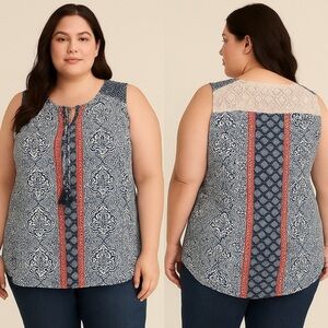 Westport 1962 Boho Sleeveless Blouse XL